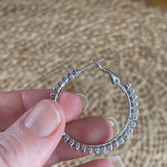 Christian Siriano Cubic Zirconia 1-1/4" Hoop Earrings - Picture 10 of 14